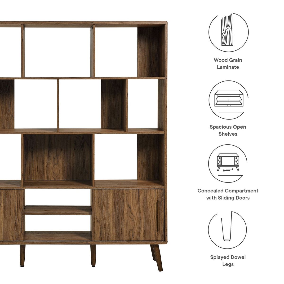 Transmit 59" Bookcase with Sliding Doors by Modway, photo 3 of 14