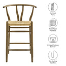 Amish Wood Counter Stool by Modway by HouseOfZazla