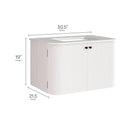 Zia 30" Wall-Mount Bathroom Vanity with Marble Sink by HouseOfZazla