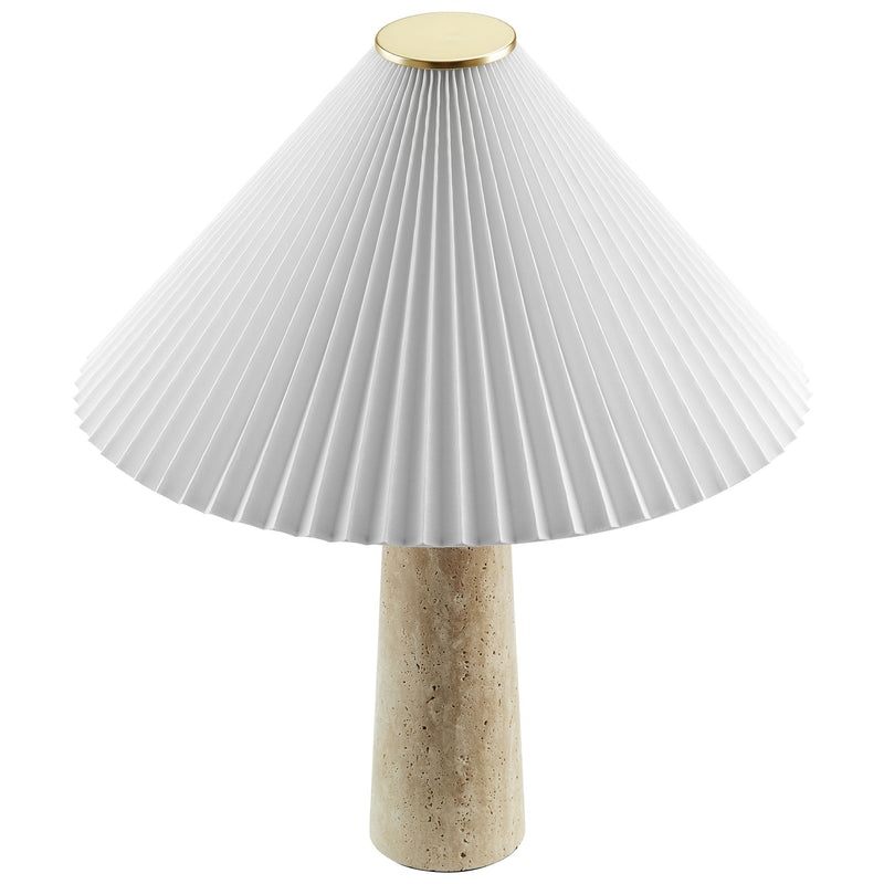Cove Travertine Table Lamp With Pleated Shade by Modway, photo 6 of 7