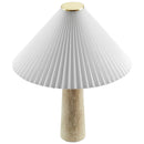 Cove Travertine Table Lamp With Pleated Shade by Modway by HouseOfZazla