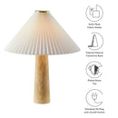 Cove Travertine Table Lamp With Pleated Shade by Modway by HouseOfZazla