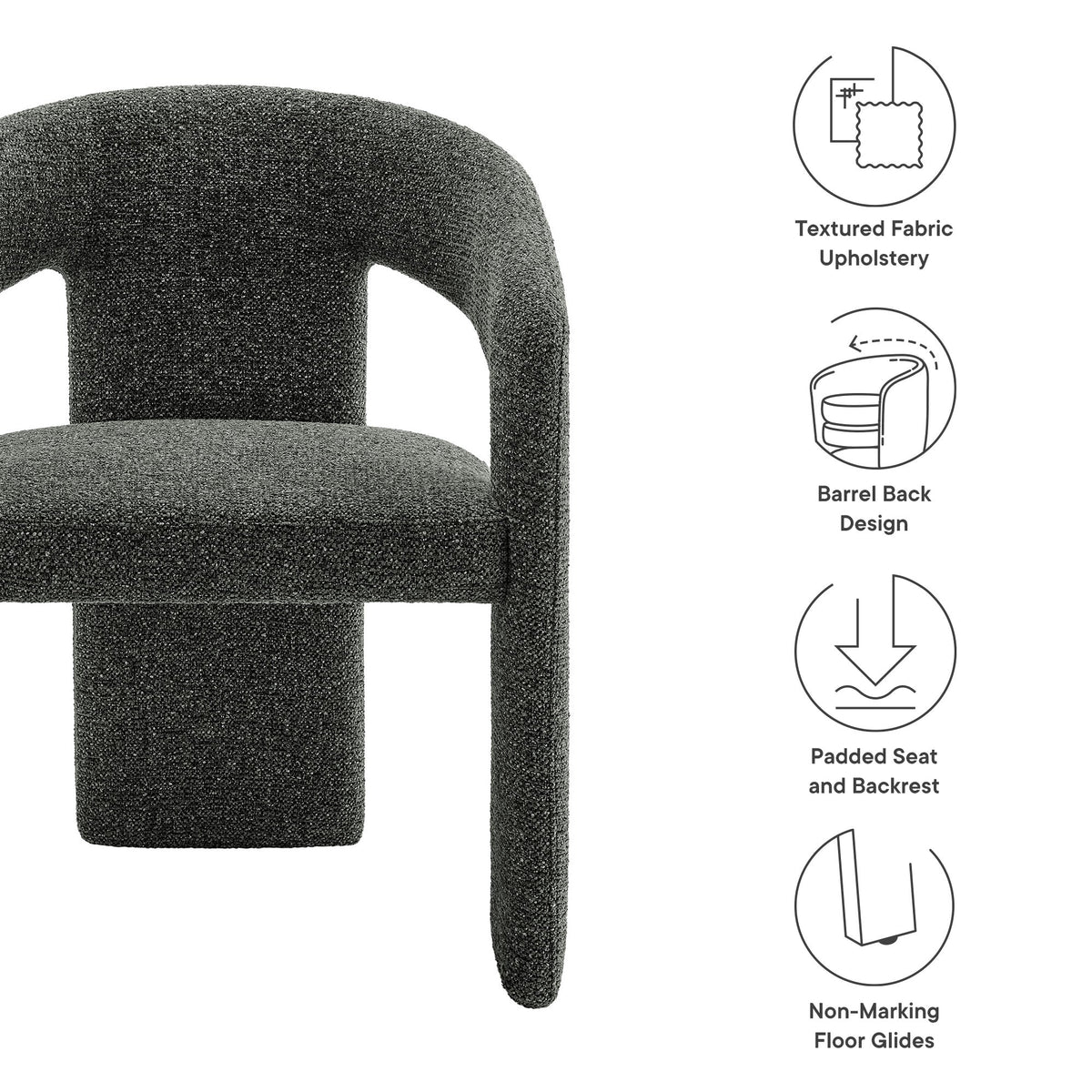 Oslo Barrel Fabric Upholstered Dining Accent Chair by Modway, photo 16 of 21