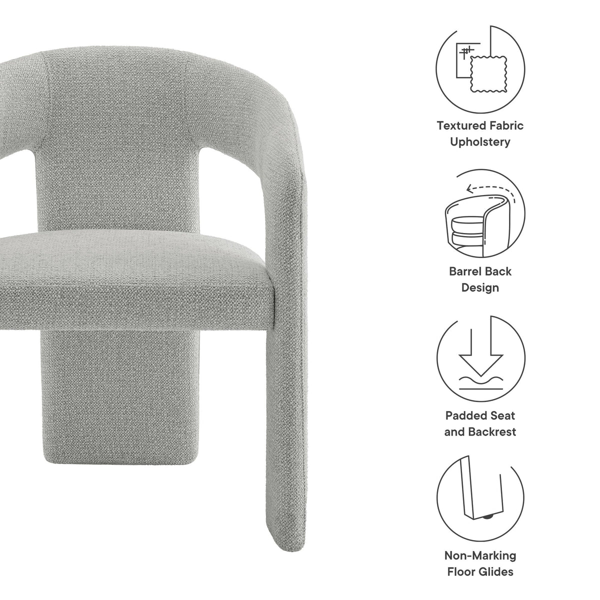 Oslo Barrel Fabric Upholstered Dining Accent Chair by Modway, photo 17 of 21