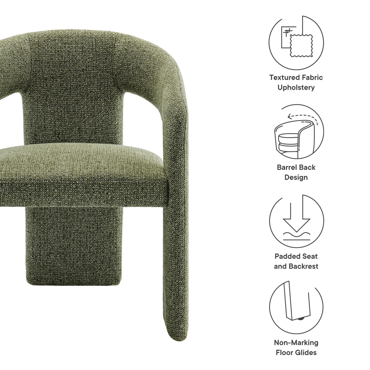 Oslo Barrel Fabric Upholstered Dining Accent Chair by Modway, photo 3 of 21
