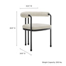 Turin Curved Back Boucle and Metal Dining Accent Chair by Modway by HouseOfZazla