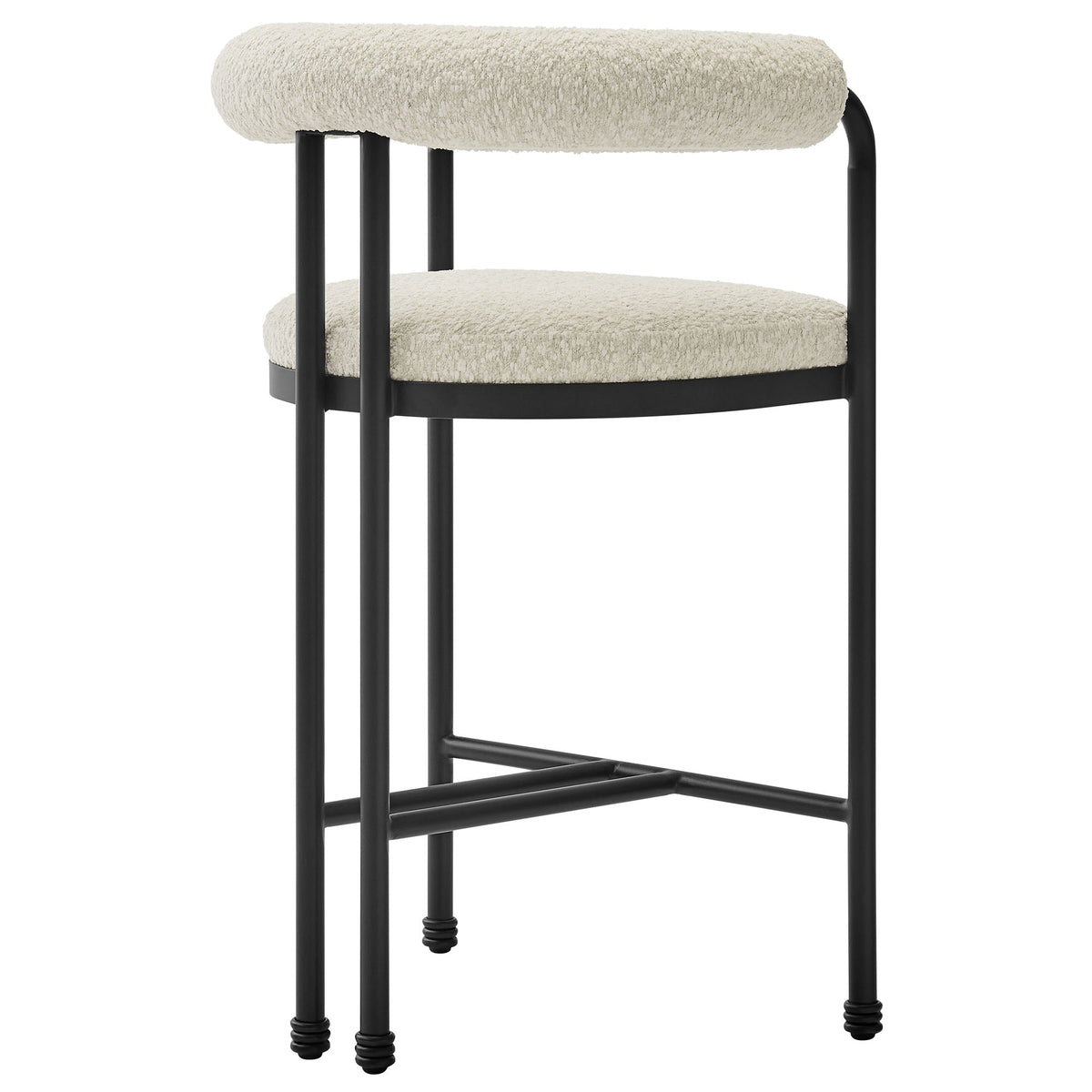 Turin Curved Back Boucle and Metal Counter Stool by Modway, photo 5 of 7