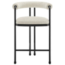 Turin Curved Back Boucle and Metal Counter Stool by Modway by HouseOfZazla