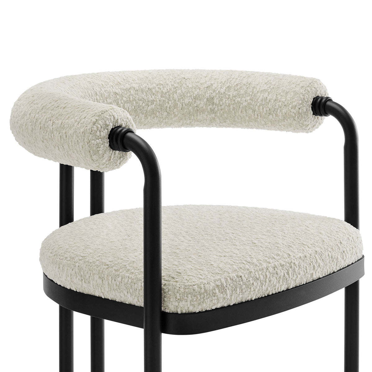 Turin Curved Back Boucle and Metal Counter Stool by Modway, photo 7 of 7