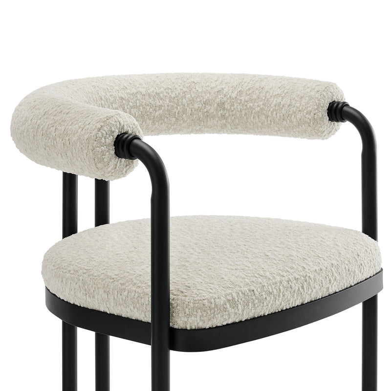 Turin Curved Back Boucle and Metal Counter Stool by Modway, photo 7 of 7
