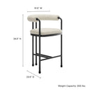 Turin Curved Back Boucle and Metal Counter Stool by Modway by HouseOfZazla