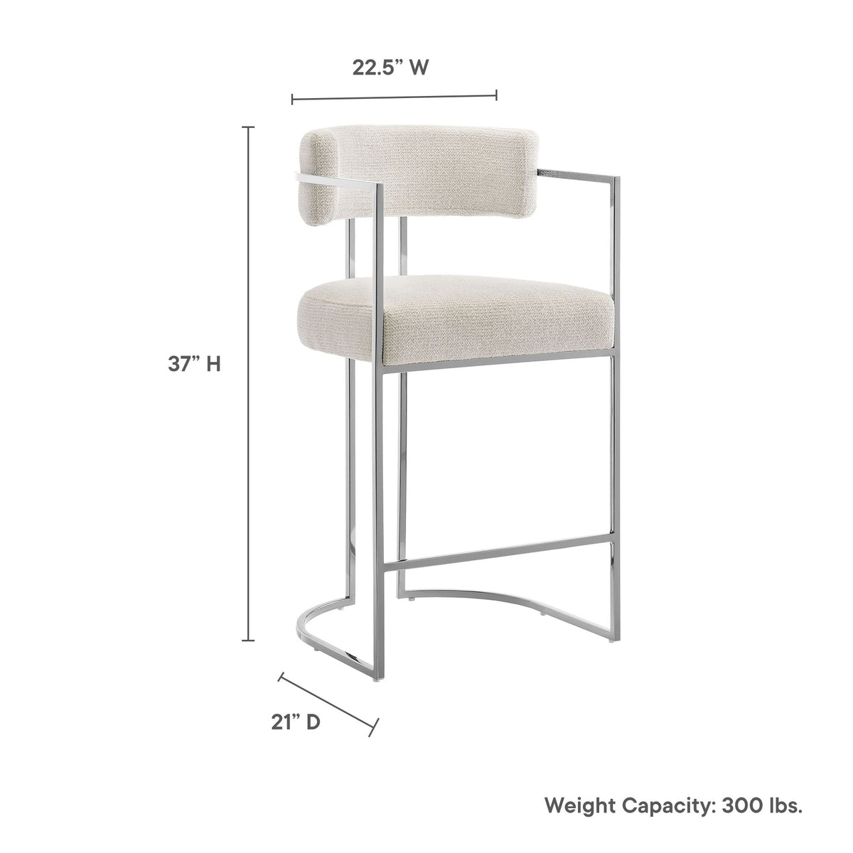 Huron Curved Back Fabric and Metal Counter Stool by Modway, photo 23 of 28