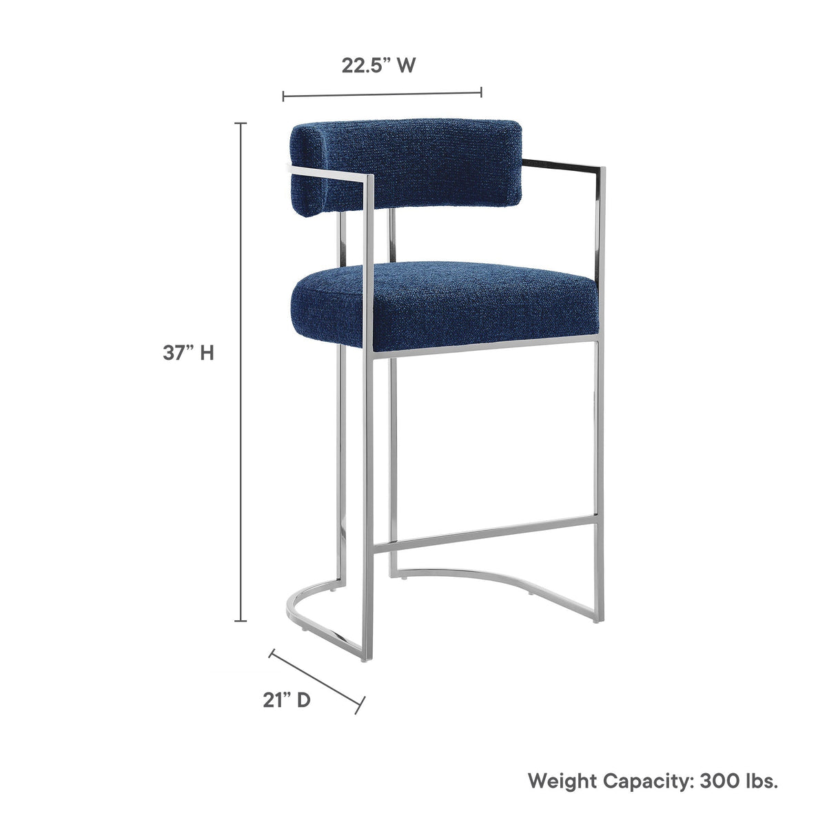 Huron Curved Back Fabric and Metal Counter Stool by Modway, photo 25 of 28
