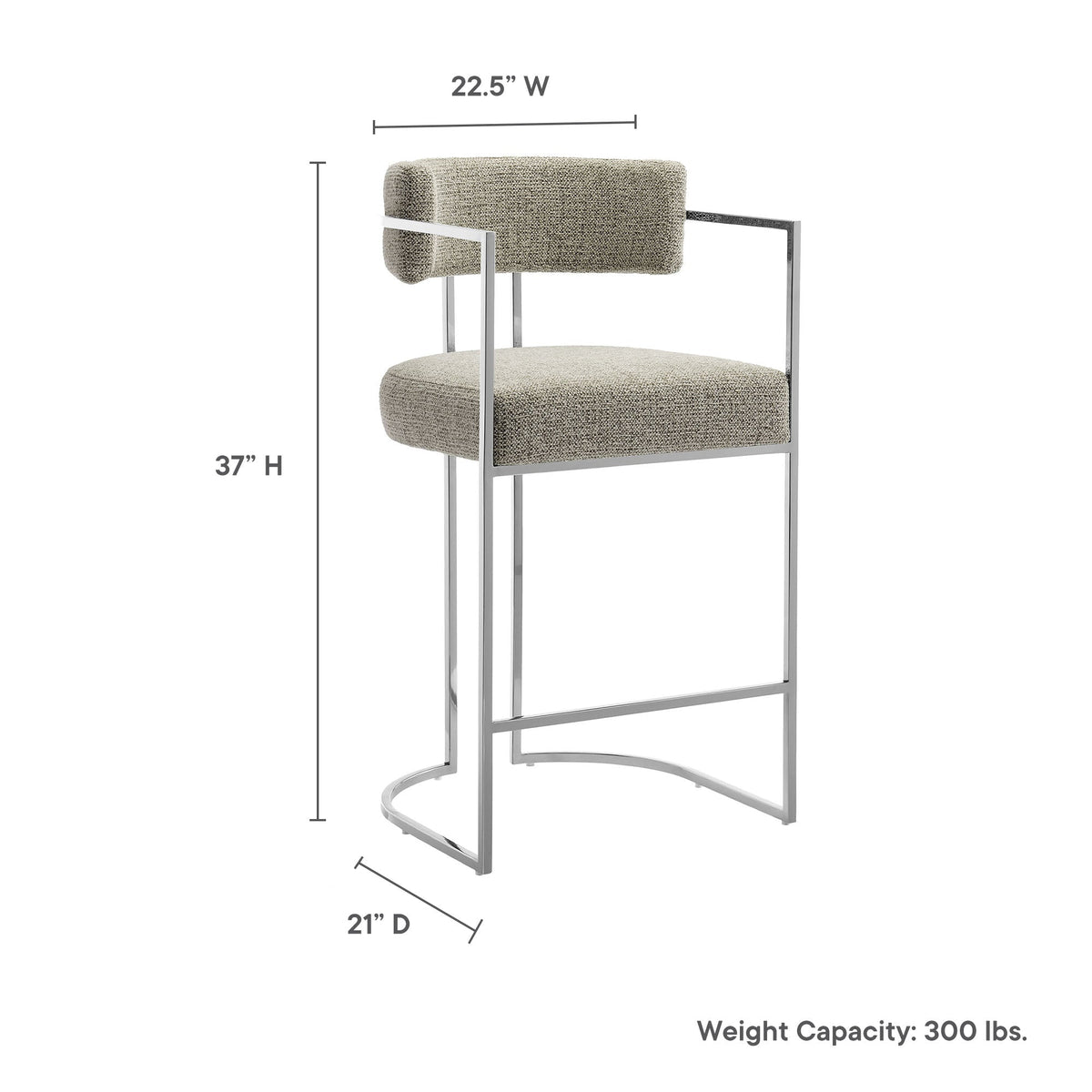 Huron Curved Back Fabric and Metal Counter Stool by Modway, photo 18 of 28