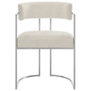 Huron Curved Back Fabric and Metal Dining Accent Chair by HouseOfZazla