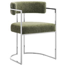 Huron Curved Back Fabric and Metal Dining Accent Chair by HouseOfZazla