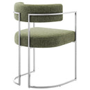 Huron Curved Back Fabric and Metal Dining Accent Chair by HouseOfZazla