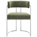 Huron Curved Back Fabric and Metal Dining Accent Chair by HouseOfZazla