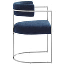 Huron Curved Back Fabric and Metal Dining Accent Chair by HouseOfZazla