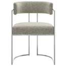 Huron Curved Back Fabric and Metal Dining Accent Chair by HouseOfZazla