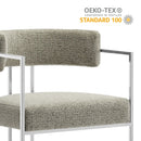 Huron Curved Back Fabric and Metal Dining Accent Chair by HouseOfZazla