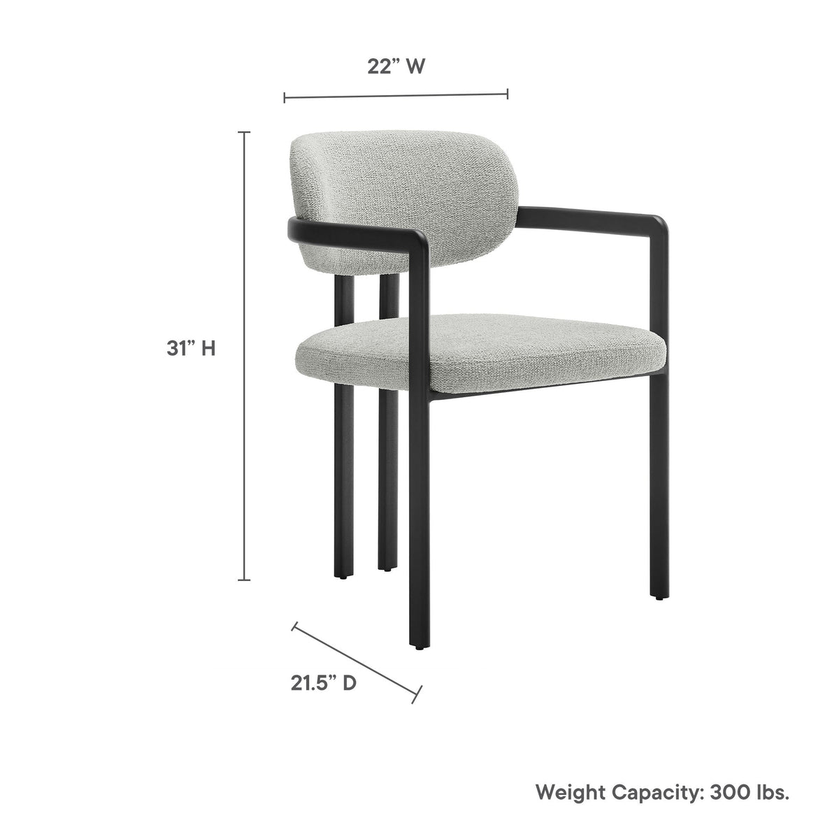 Elio Barrel Fabric and Metal Dining Chair by Modway, photo 18 of 21