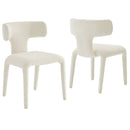 Stellan Curved Back Boucle Upholstered Dining Chair Set of 2 by HouseOfZazla