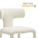 Stellan Curved Back Boucle Upholstered Dining Chair Set of 2 by HouseOfZazla