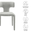Stellan Curved Back Boucle Upholstered Dining Chair Set of 2 by HouseOfZazla