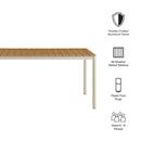 Finn 71" Outdoor Patio Aluminum Dining Table with Faux Wood Top by HouseOfZazla
