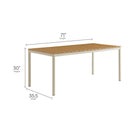 Finn 71" Outdoor Patio Aluminum Dining Table with Faux Wood Top by HouseOfZazla