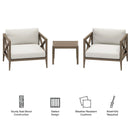 Northlake 3-Piece Outdoor Patio Teak Wood Furniture Set by HouseOfZazla