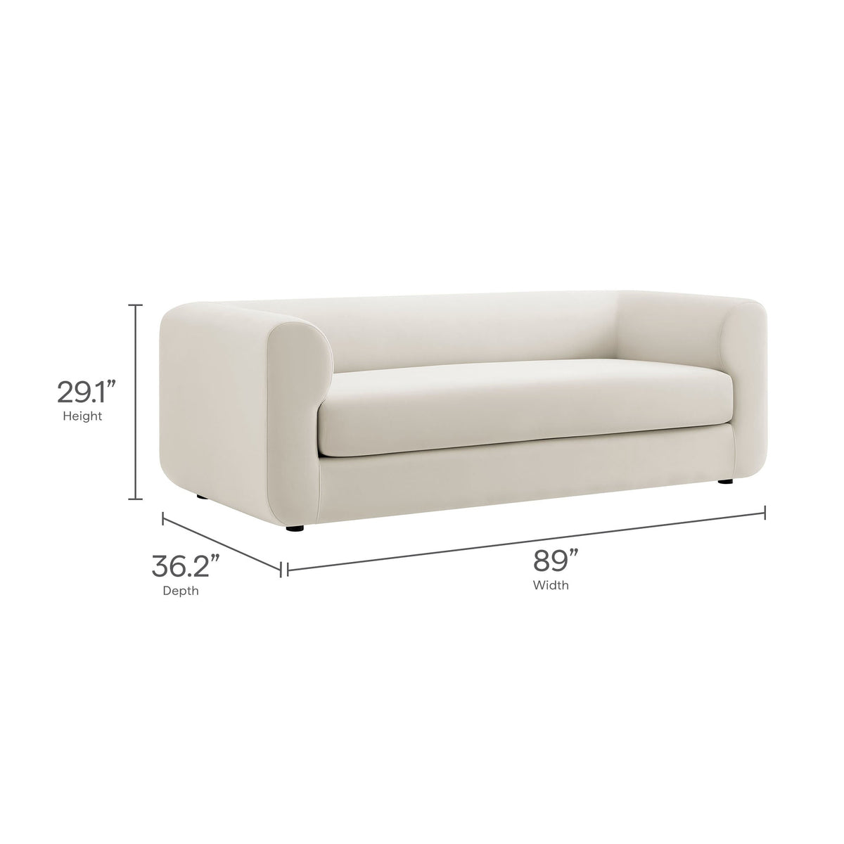 Leif 89" Performance Velvet Upholstered Sofa by Modway, photo 17 of 21