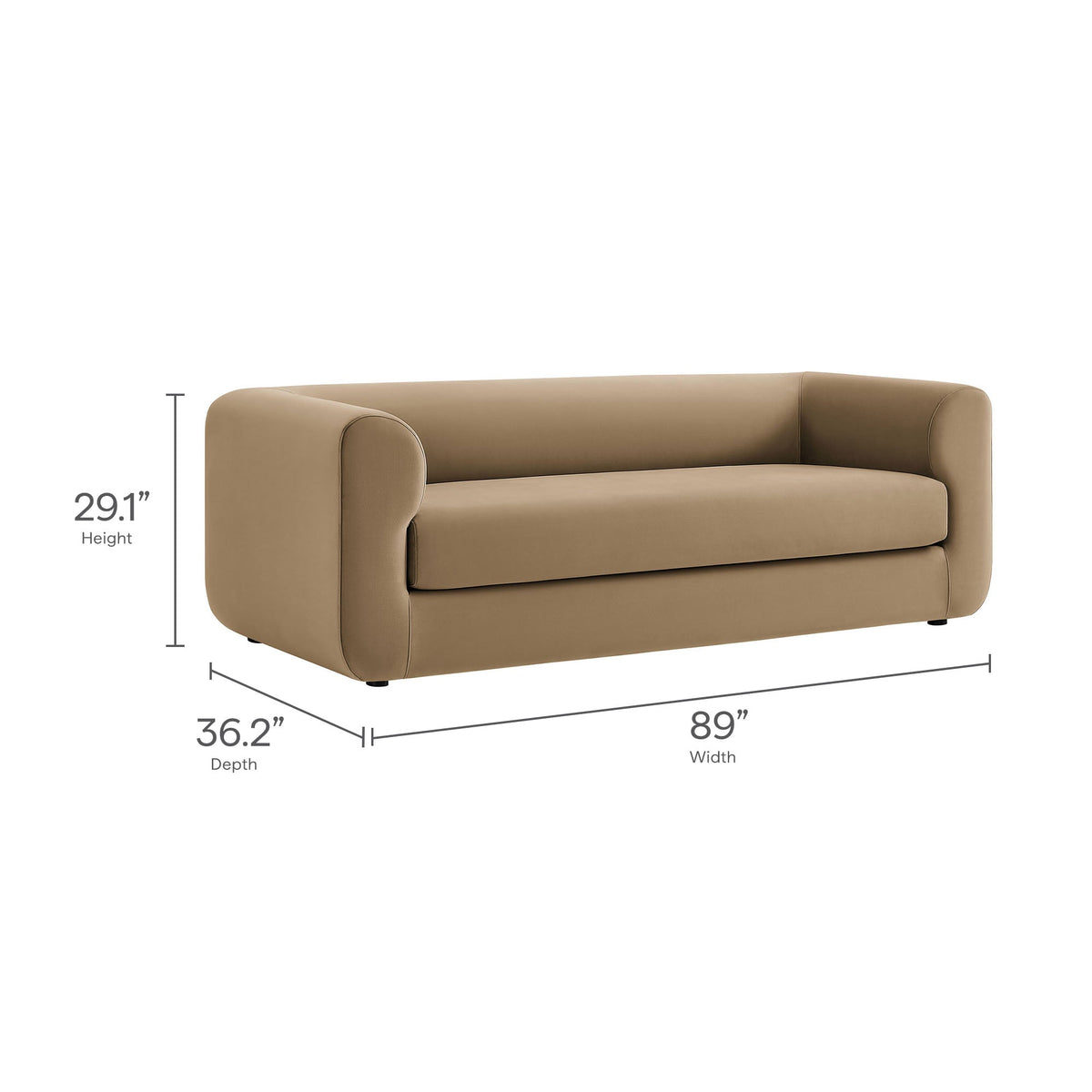 Leif 89" Performance Velvet Upholstered Sofa by Modway, photo 3 of 21