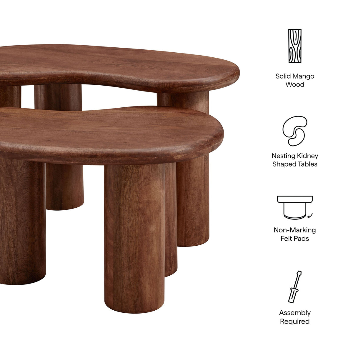 Hackney Mango Wood Nesting Coffee Table Set by Modway, photo 2 of 14