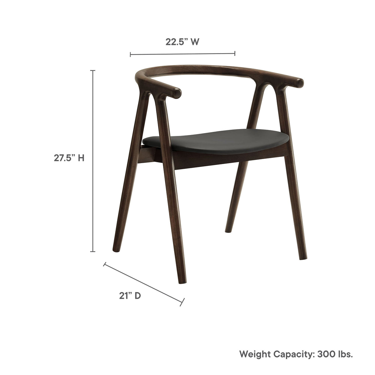 Henry Vegan Leather and Wood Dining Chair, photo 2 of 14