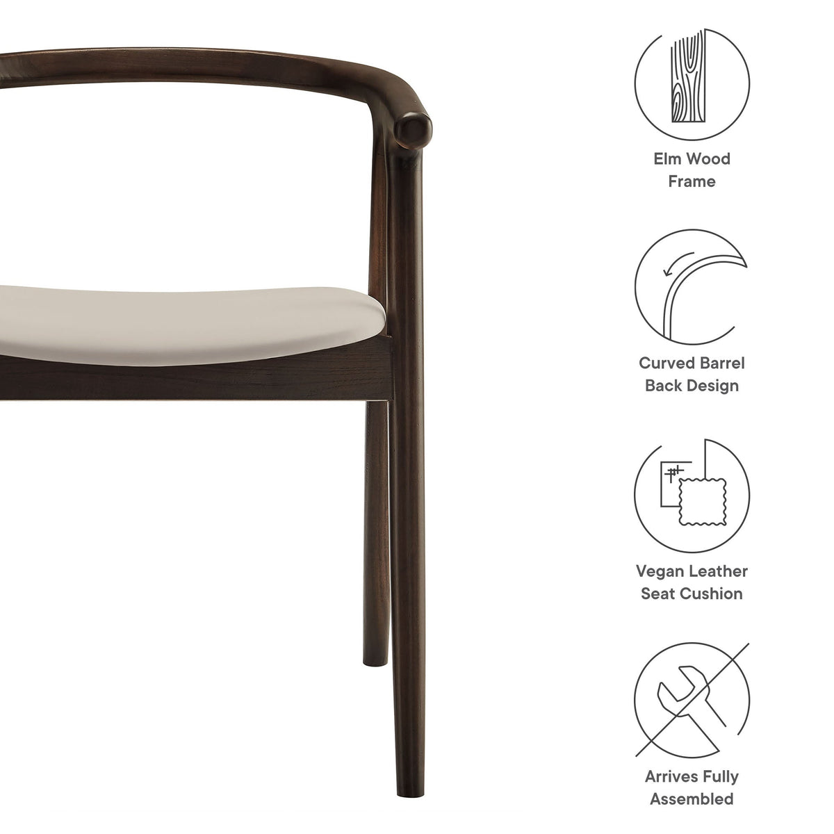 Henry Vegan Leather and Wood Dining Chair, photo 12 of 14
