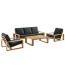 Lirienne 4-Piece Outdoor Patio Aluminum Faux Wood Furniture Set by HouseOfZazla