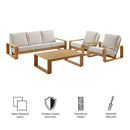 Lirienne 4-Piece Outdoor Patio Aluminum Faux Wood Furniture Set by HouseOfZazla