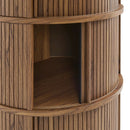 Clement Round Pedestal Stand Storage Table with Sliding Tambour Doors by HouseOfZazla