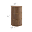 Clement Round Pedestal Stand Storage Table with Sliding Tambour Doors by HouseOfZazla