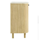 Caldera 33" Curved Solid Wood and Marble Accent Storage Cabinet by HouseOfZazla