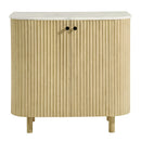 Caldera 33" Curved Solid Wood and Marble Accent Storage Cabinet by HouseOfZazla