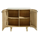 Caldera 33" Curved Solid Wood and Marble Accent Storage Cabinet by HouseOfZazla