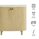 Caldera 33" Curved Solid Wood and Marble Accent Storage Cabinet by HouseOfZazla