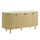 Caldera 60" Curved Solid Wood and Marble Sideboard Storage Cabinet by Modway by HouseOfZazla