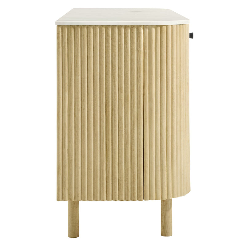 Caldera 60" Curved Solid Wood and Marble Sideboard Storage Cabinet by Modway, photo 5 of 7