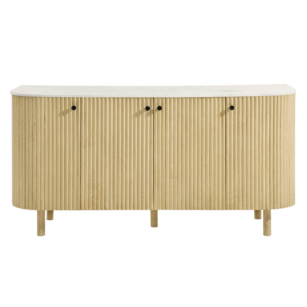 Caldera 60" Curved Solid Wood and Marble Sideboard Storage Cabinet by Modway, photo 6 of 7