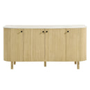 Caldera 60" Curved Solid Wood and Marble Sideboard Storage Cabinet by Modway by HouseOfZazla