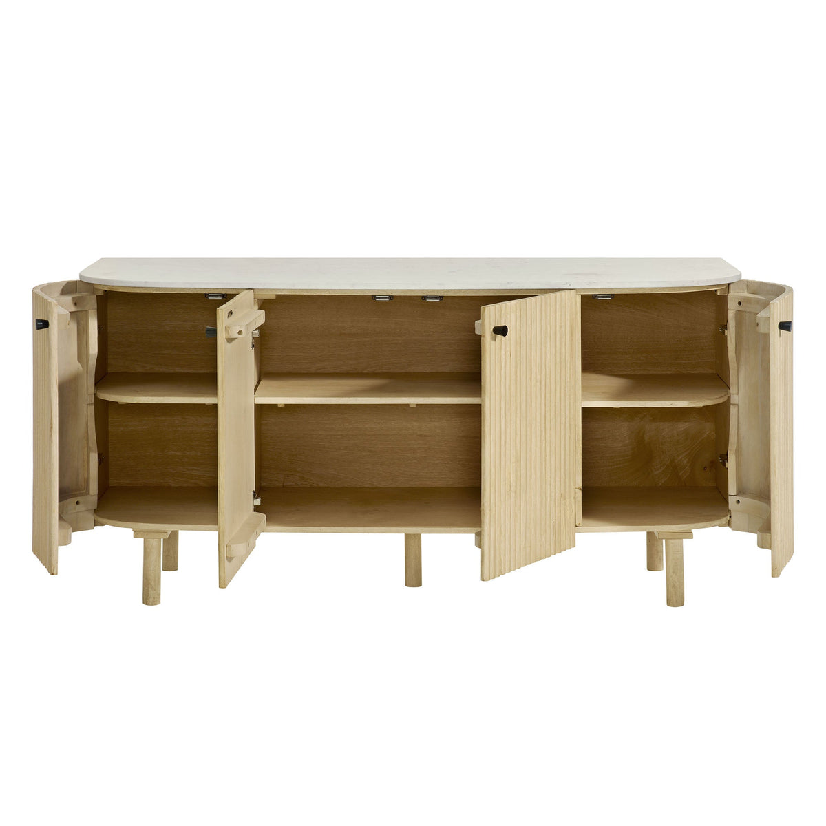 Caldera 60" Curved Solid Wood and Marble Sideboard Storage Cabinet by Modway, photo 7 of 7